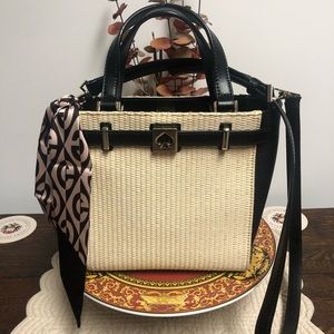 Stunning Kate Spade Leather & Raffia Tote
